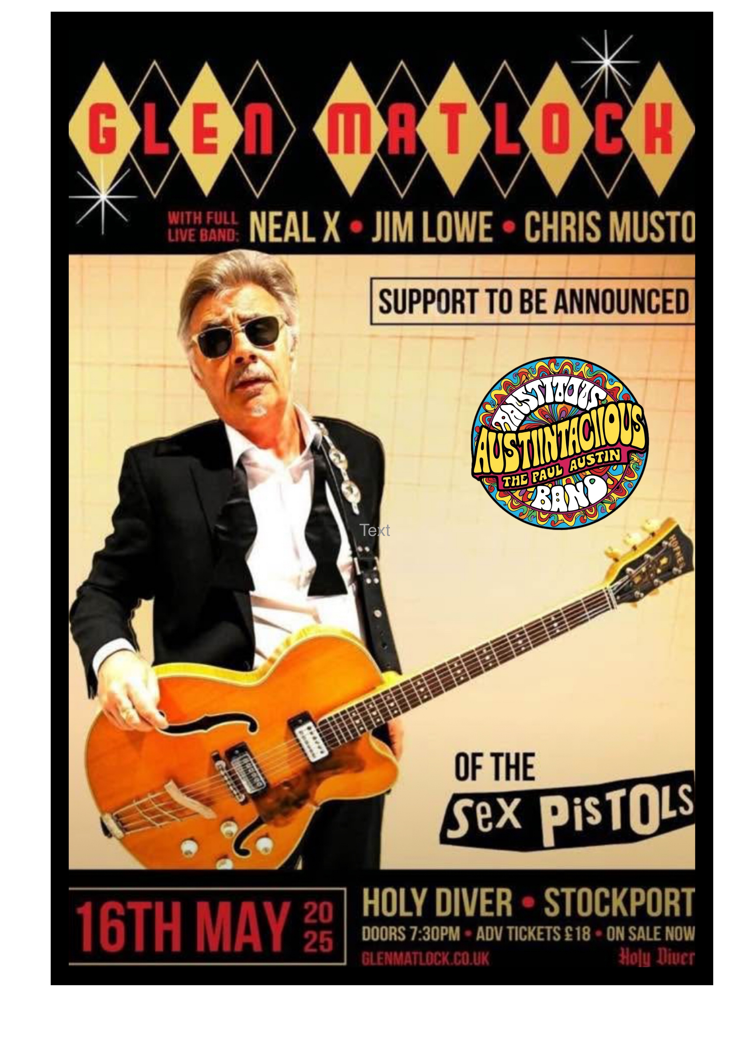 come see us open at Holy Diver for Glen Matlock